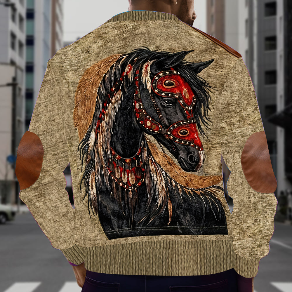 Sweat-shirt zippé personnalisé pour homme, style autochtone amérindien