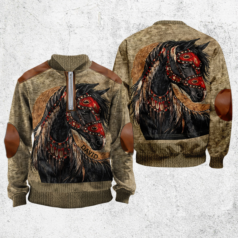 Sweat-shirt zippé personnalisé pour homme, style autochtone amérindien