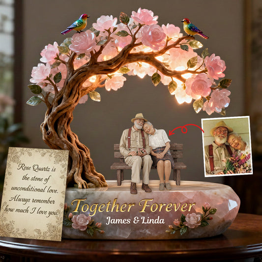 Décoration pour couple style quartz rose - Plaque acrylique personnalisée pour couple