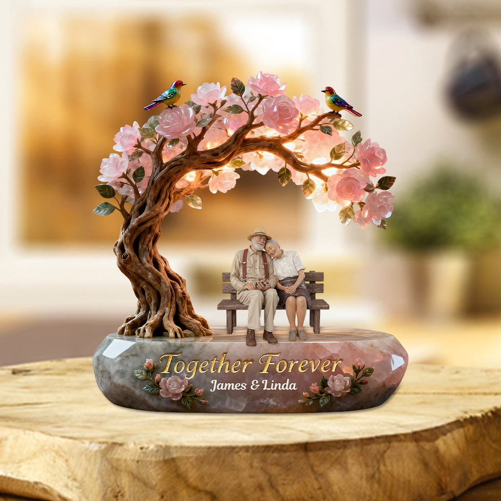 Décoration pour couple style quartz rose - Plaque acrylique personnalisée pour couple