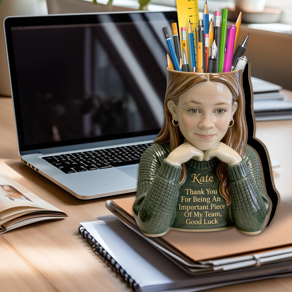 Don't Forget The Different That You Make - Personalized Colleague Wooden Desk Organizer