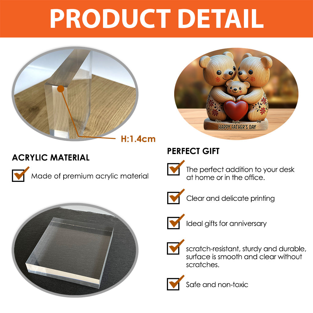 We Love You - Personalized Father Custom Shaped Acrylic Plaque