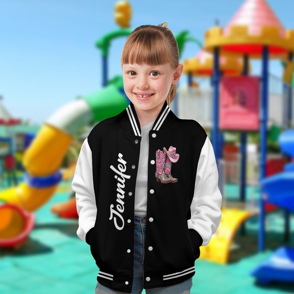 Cowgirl Boots - Personalized Cowgirl Varsity Jacket
