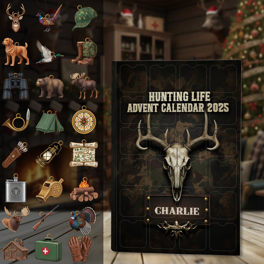 Vie de chasse - Calendrier de l'Avent personnalisé sur le thème de la chasse avec décorations