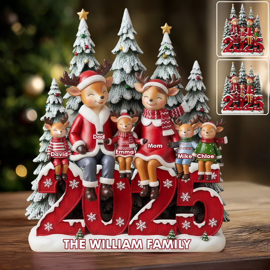 Famille heureuse - Plaque acrylique personnalisée en forme de famille