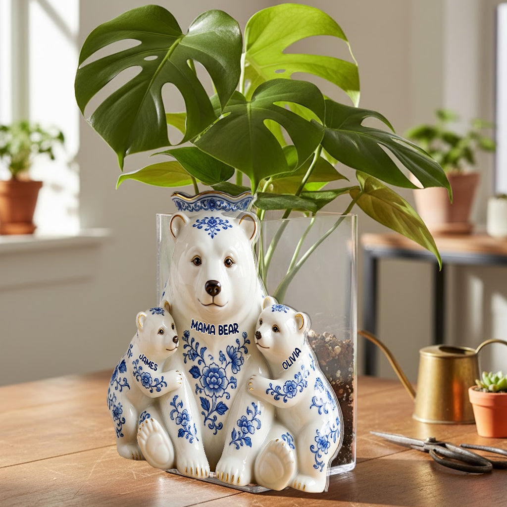 Maman Ours - Pot en Acrylique Personnalisé pour Mère