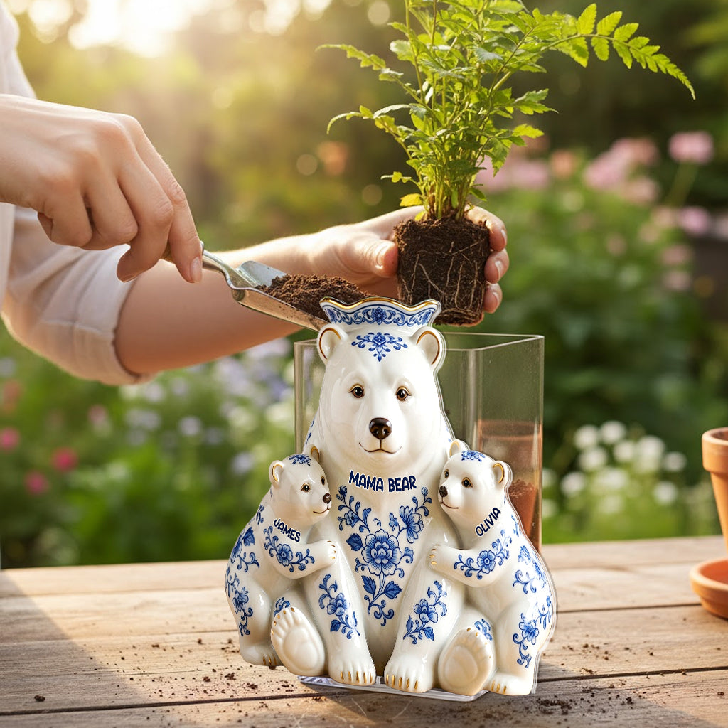 Maman Ours - Pot en Acrylique Personnalisé pour Mère