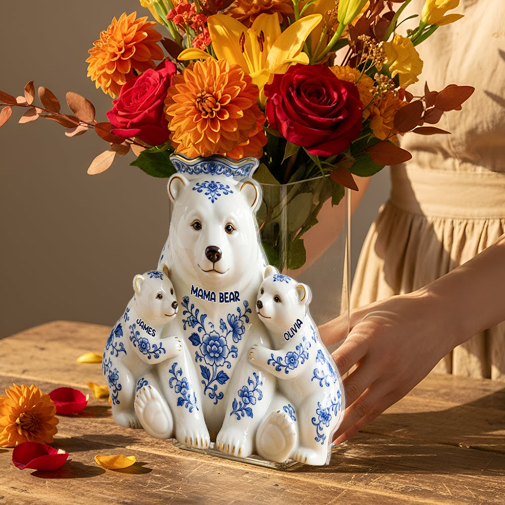 Maman Ours - Pot en Acrylique Personnalisé pour Mère