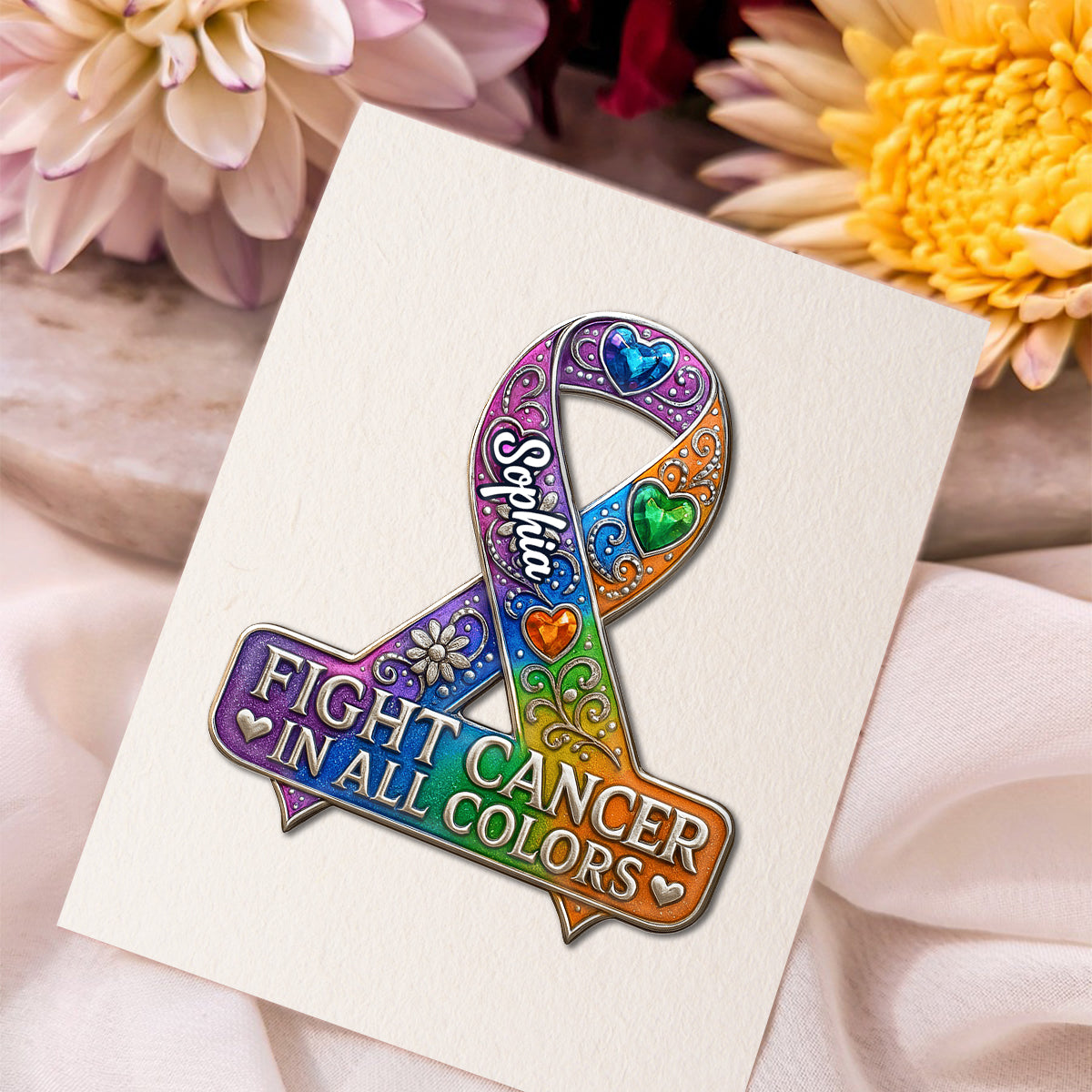 Fight Cancer In All Colors - Personalized Cancer Awareness Pin
