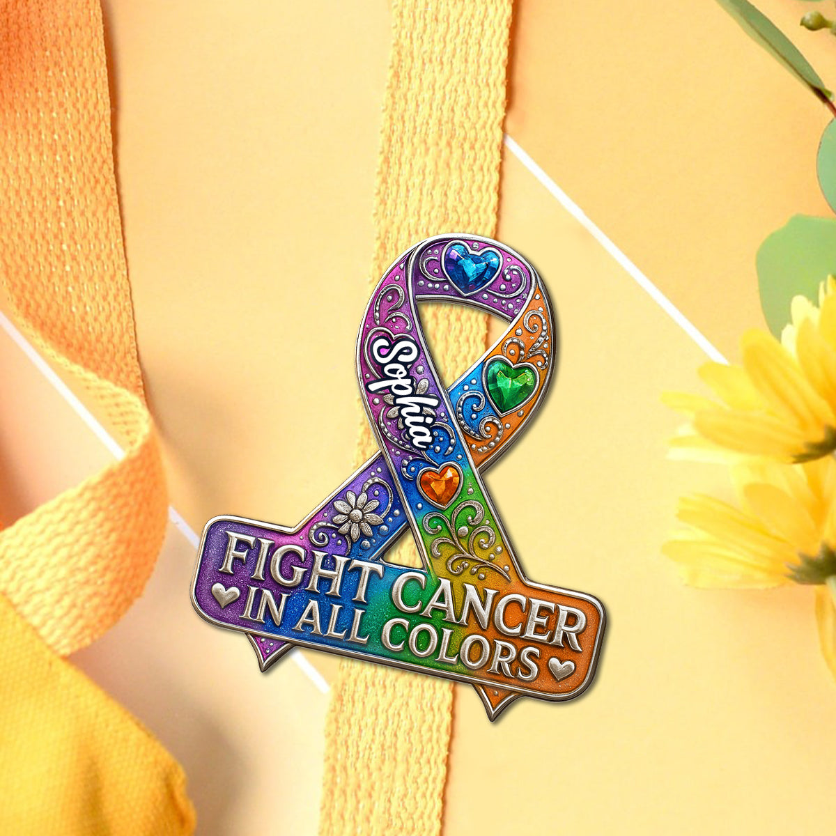 Fight Cancer In All Colors - Personalized Cancer Awareness Pin