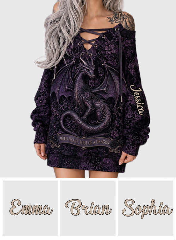 Âme de Dragon - Robe Longue Personnalisée à Épaules Dégagées