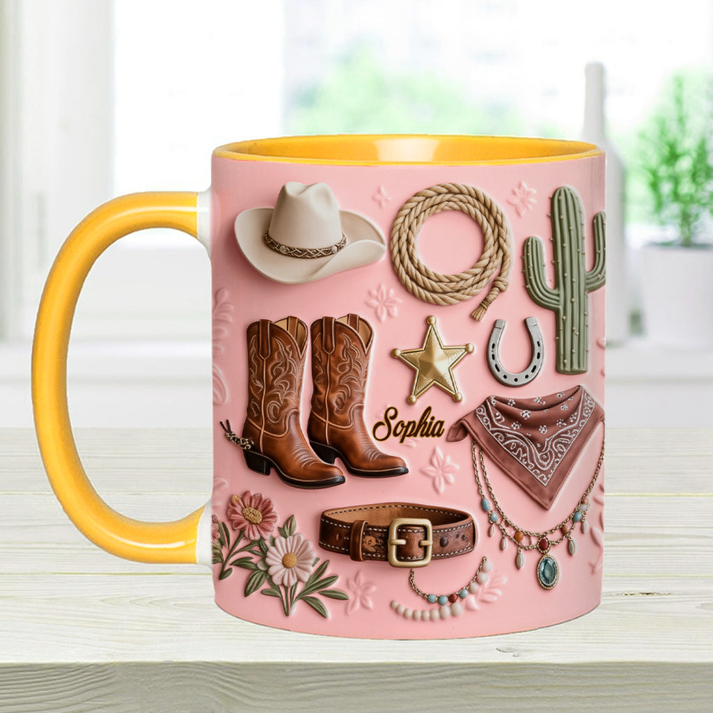 Cowgirl - Personalized Cowgirl Accent Mug & Coaster