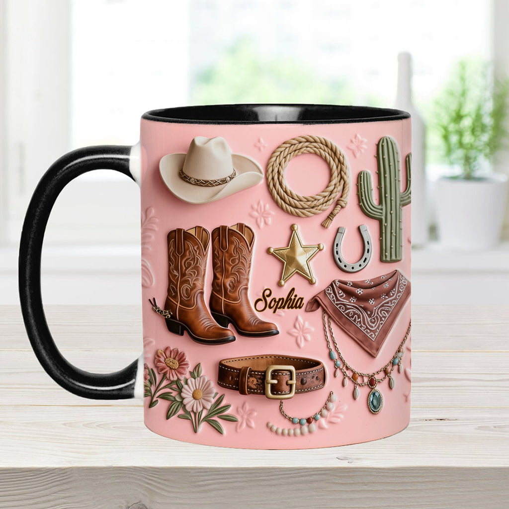 Cowgirl - Personalized Cowgirl Accent Mug & Coaster