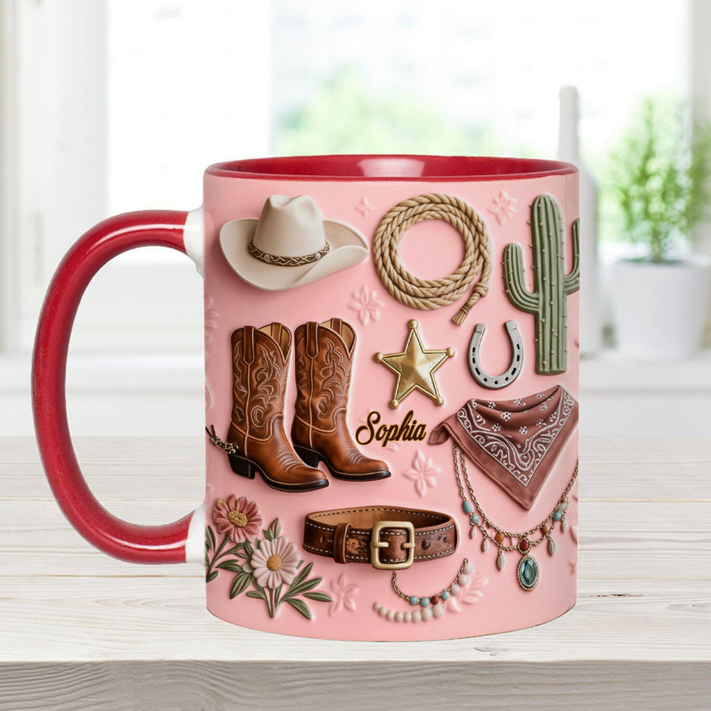 Cowgirl - Personalized Cowgirl Accent Mug & Coaster