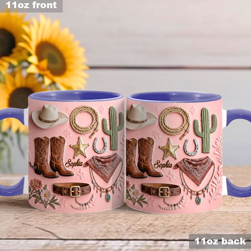 Cowgirl - Personalized Cowgirl Accent Mug & Coaster
