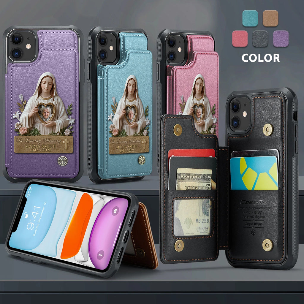 Étui portefeuille commémoratif personnalisé en hommage à la Vierge Marie