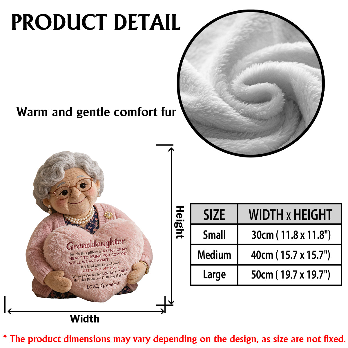 À ma petite-fille - Coussin en fausse fourrure personnalisé