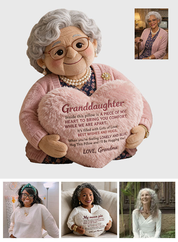 À ma petite-fille - Coussin en fausse fourrure personnalisé