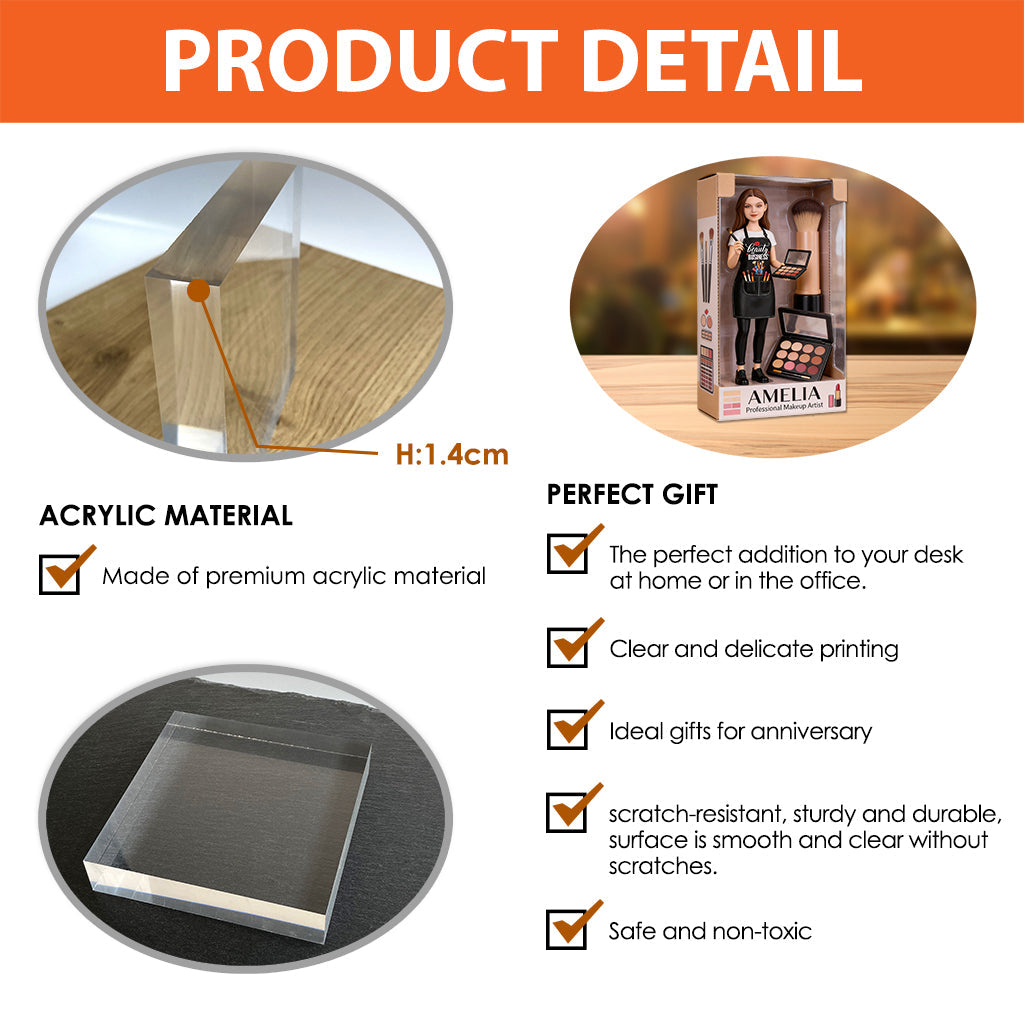 Maquilleuse - Plaque acrylique personnalisée sur mesure