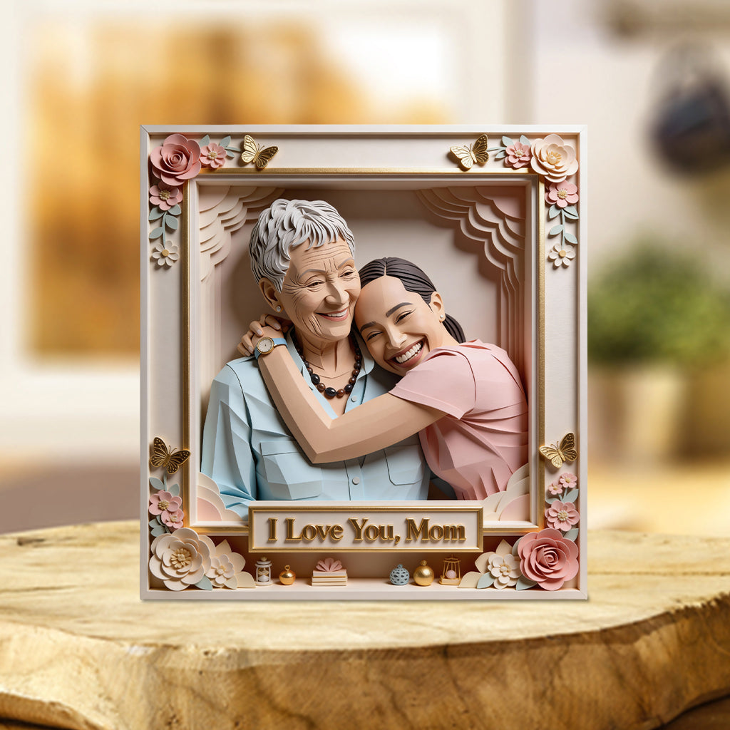 J'aime maman, j'aime grand-mère - Plaque acrylique personnalisée « Maman » en forme de carte de naissance