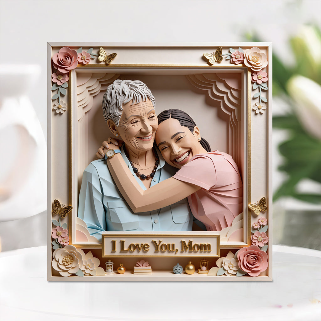 J'aime maman, j'aime grand-mère - Plaque acrylique personnalisée « Maman » en forme de carte de naissance