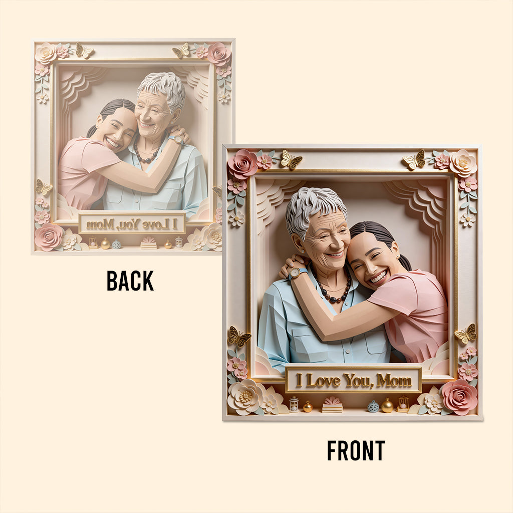 J'aime maman, j'aime grand-mère - Plaque acrylique personnalisée « Maman » en forme de carte de naissance