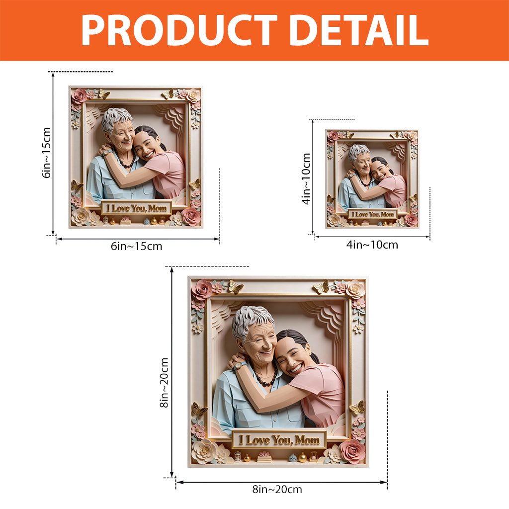 J'aime maman, j'aime grand-mère - Plaque acrylique personnalisée « Maman » en forme de carte de naissance