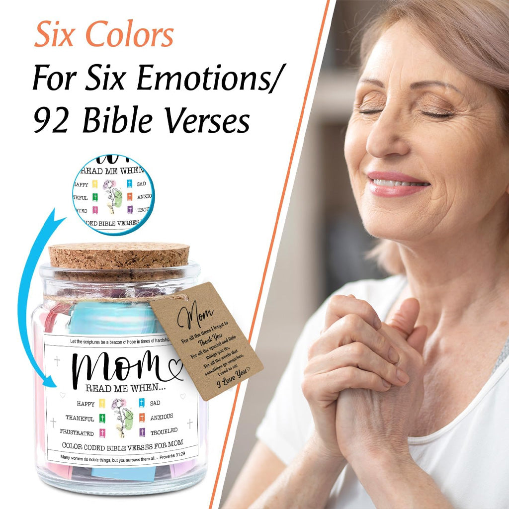 Bocal décoratif en verre avec 92 versets bibliques inspirants