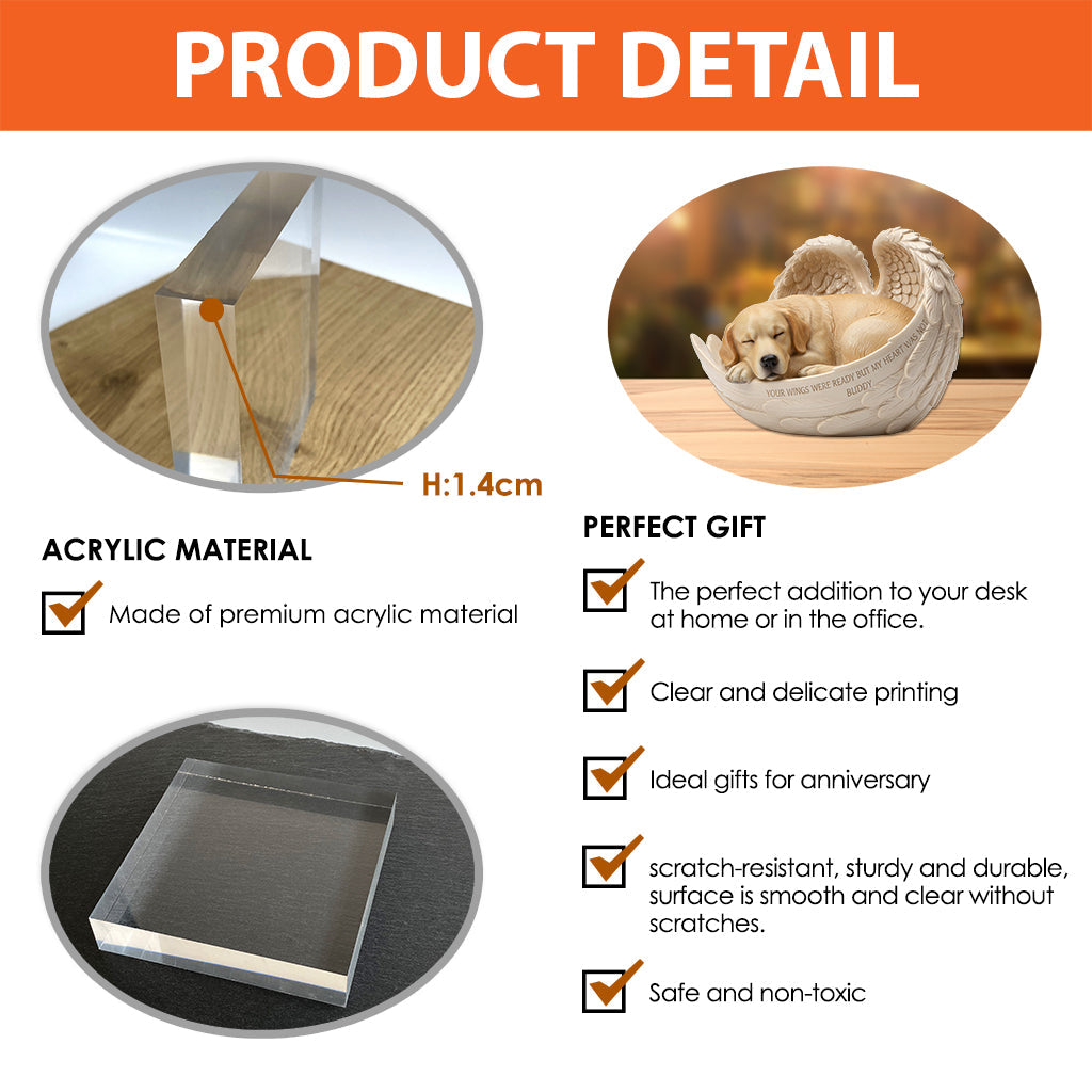 Cadeau personnalisé pour une personne ayant perdu son animal de compagnie - Plaque acrylique personnalisée en forme de chien