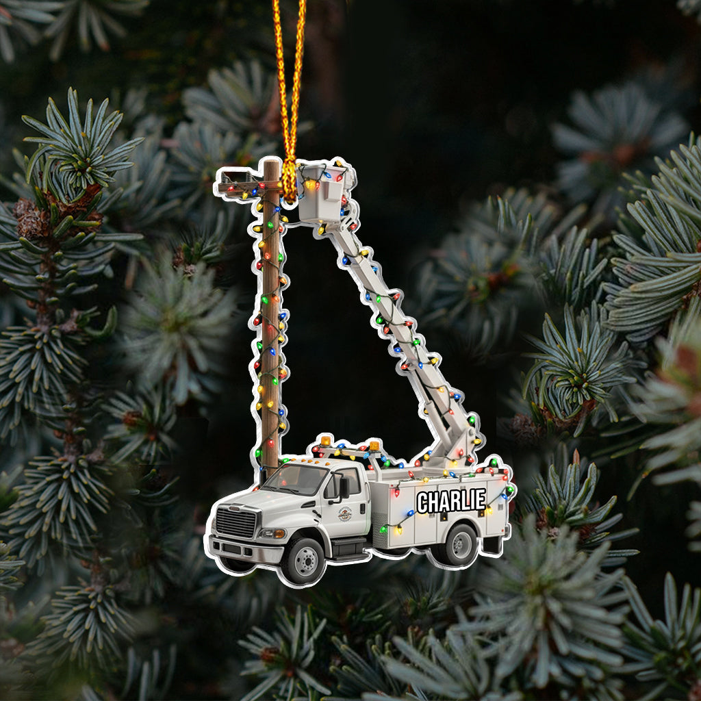 Keep The Lights On - Personalized Lineman Ornament