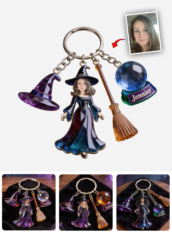 Magical Witch - Personalized Witch Keychain With Charms