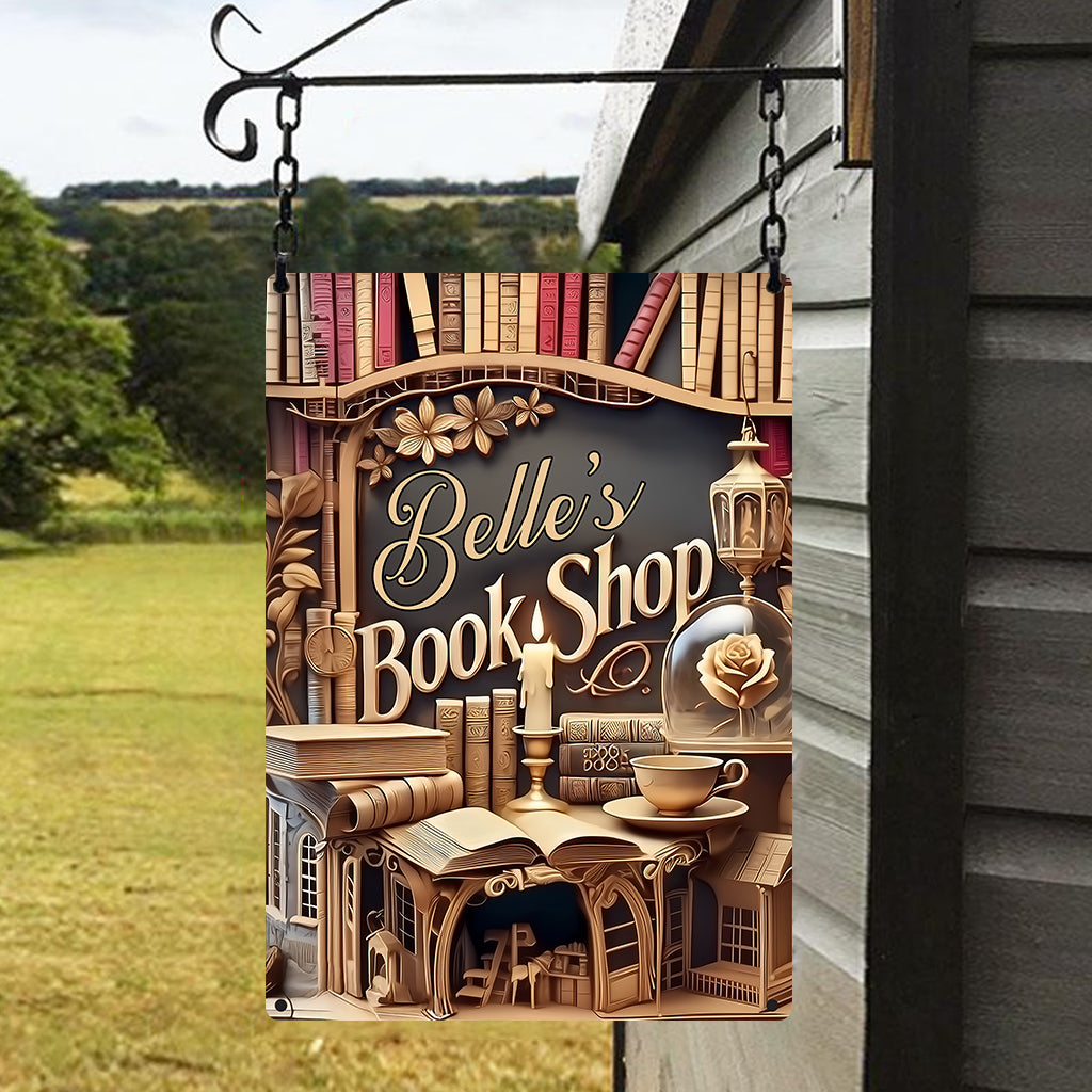 Custom Name Book Shop - Personalized Book Rectangle Metal Sign
