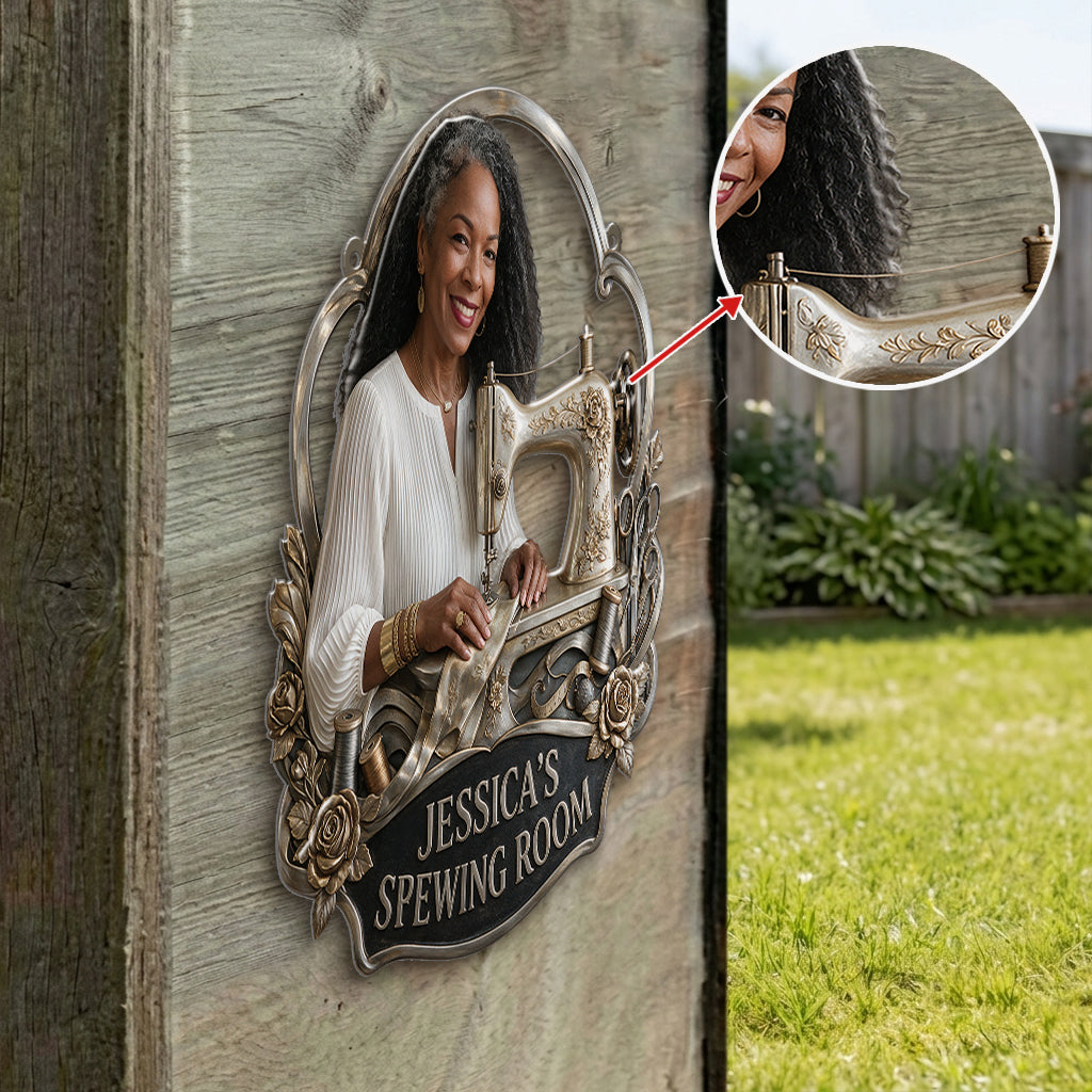 My Sewing Room - Personalized Sewing 3D Printed Cut Metal Sign