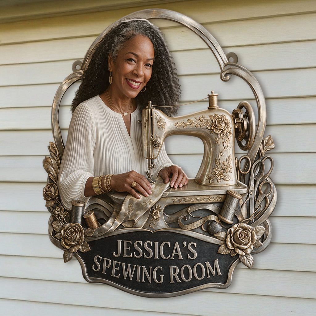 My Sewing Room - Personalized Sewing 3D Printed Cut Metal Sign