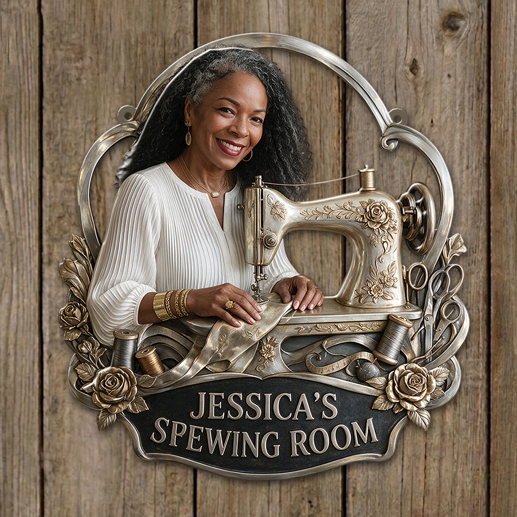 My Sewing Room - Personalized Sewing 3D Printed Cut Metal Sign