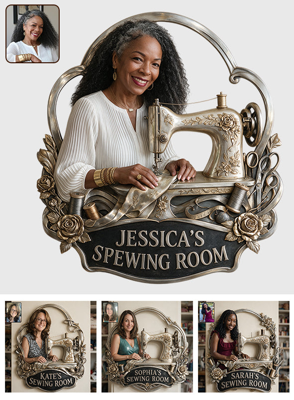 My Sewing Room - Personalized Sewing 3D Printed Cut Metal Sign