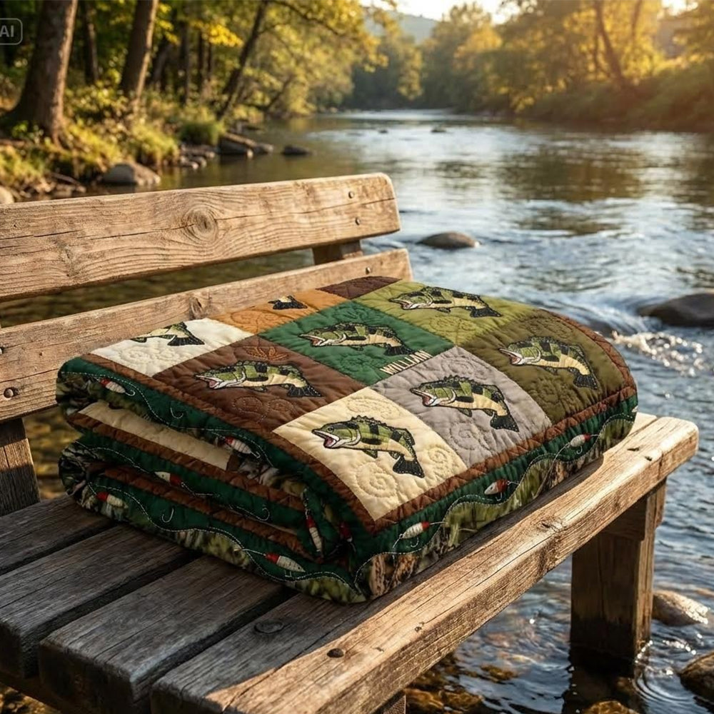 Couverture de pêche personnalisée « J’adore la pêche »