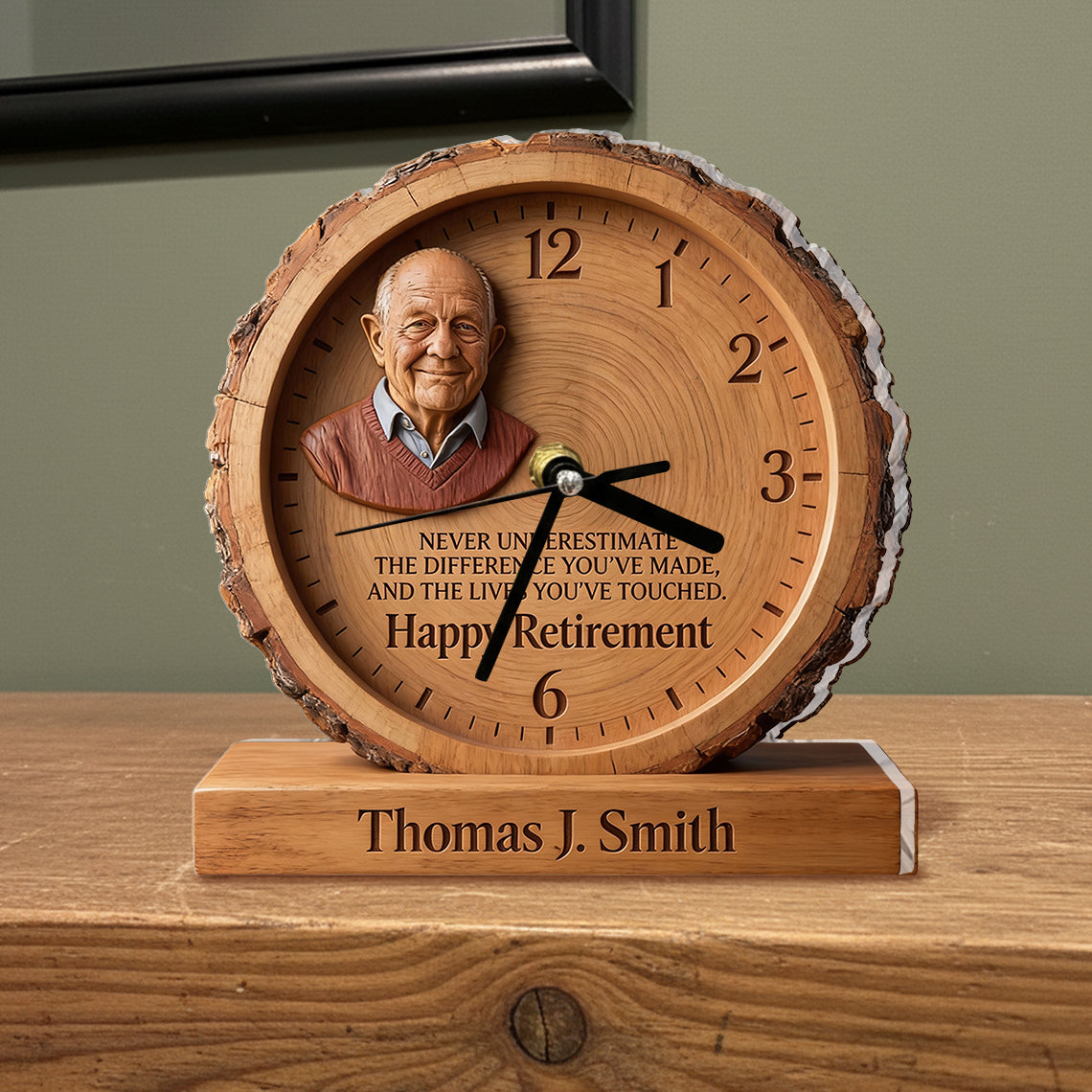 Never Underestimate The Difference You’ve Made, And The Lives You’ve Touched - Personalized Retired Desk Clock Plaque