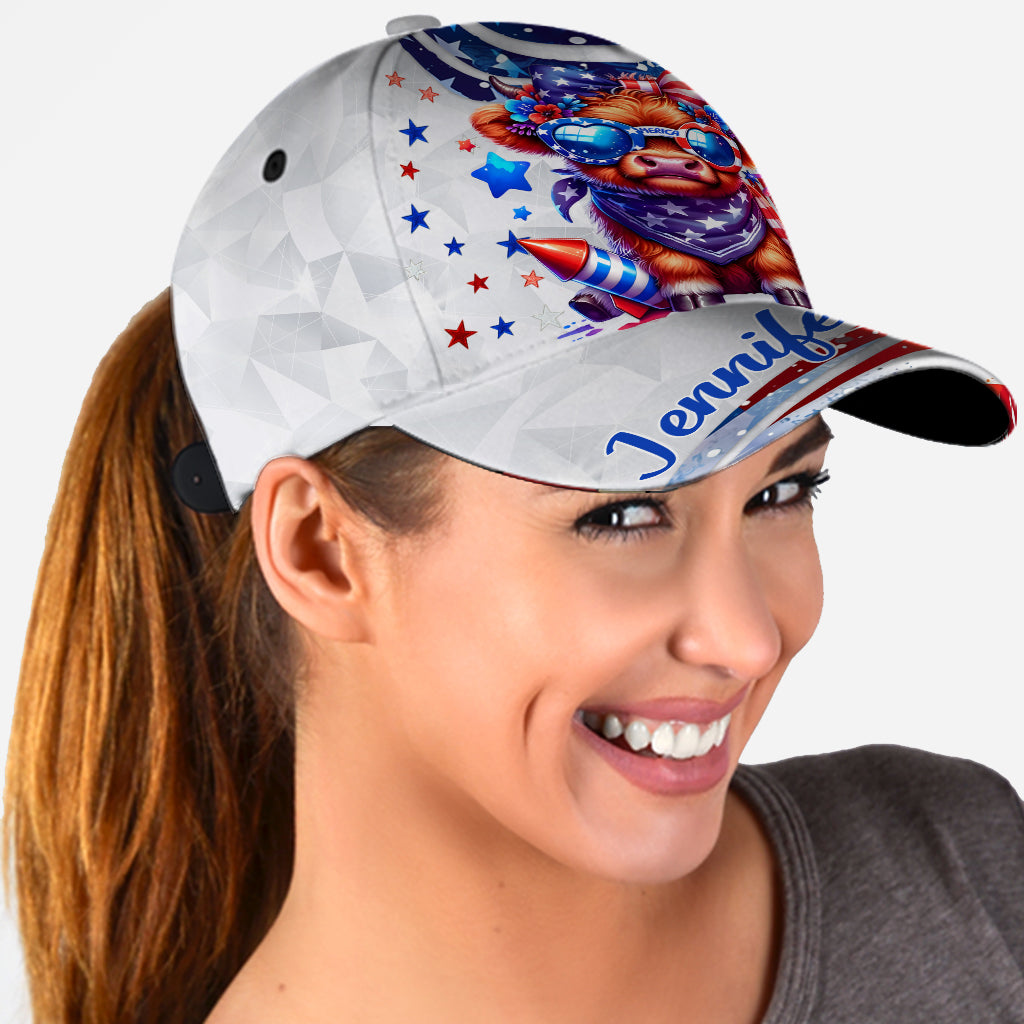Casquette Highland Cow personnalisée du 4 juillet