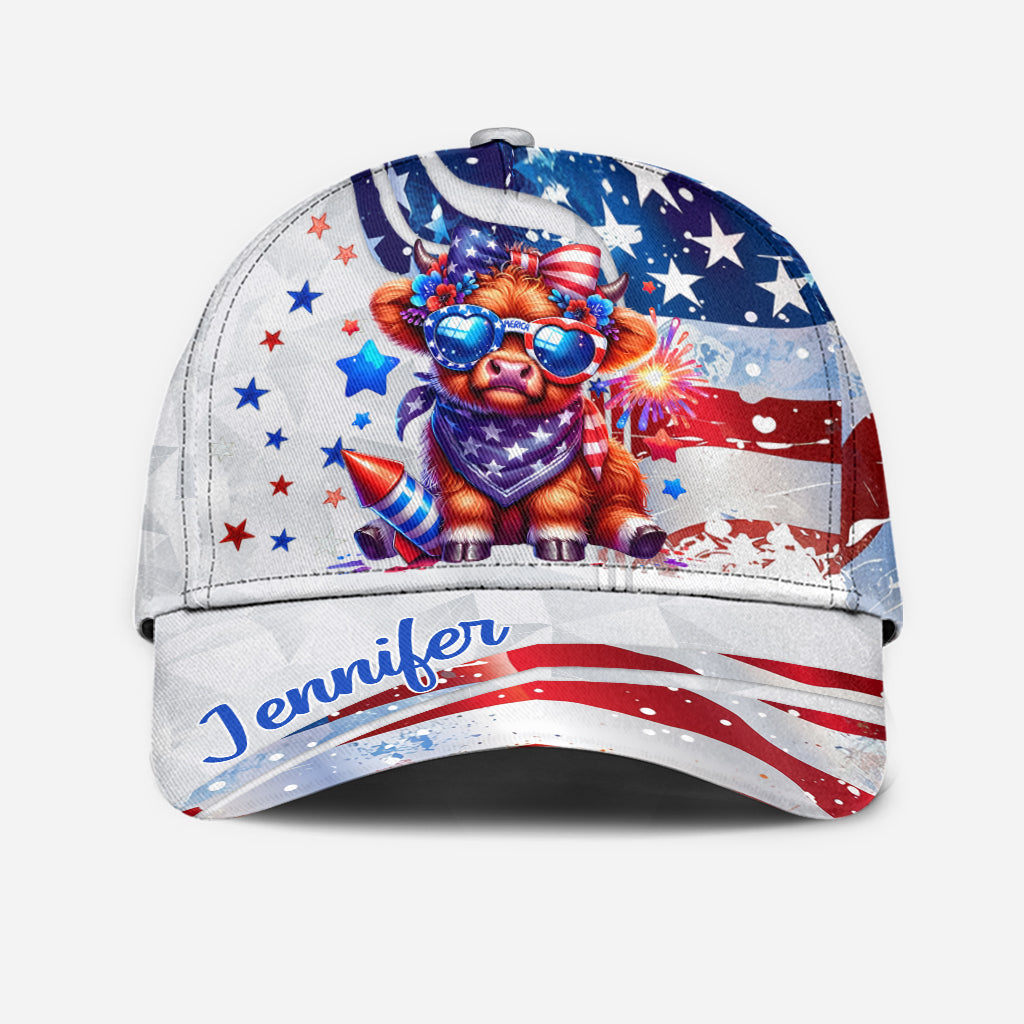Casquette Highland Cow personnalisée du 4 juillet