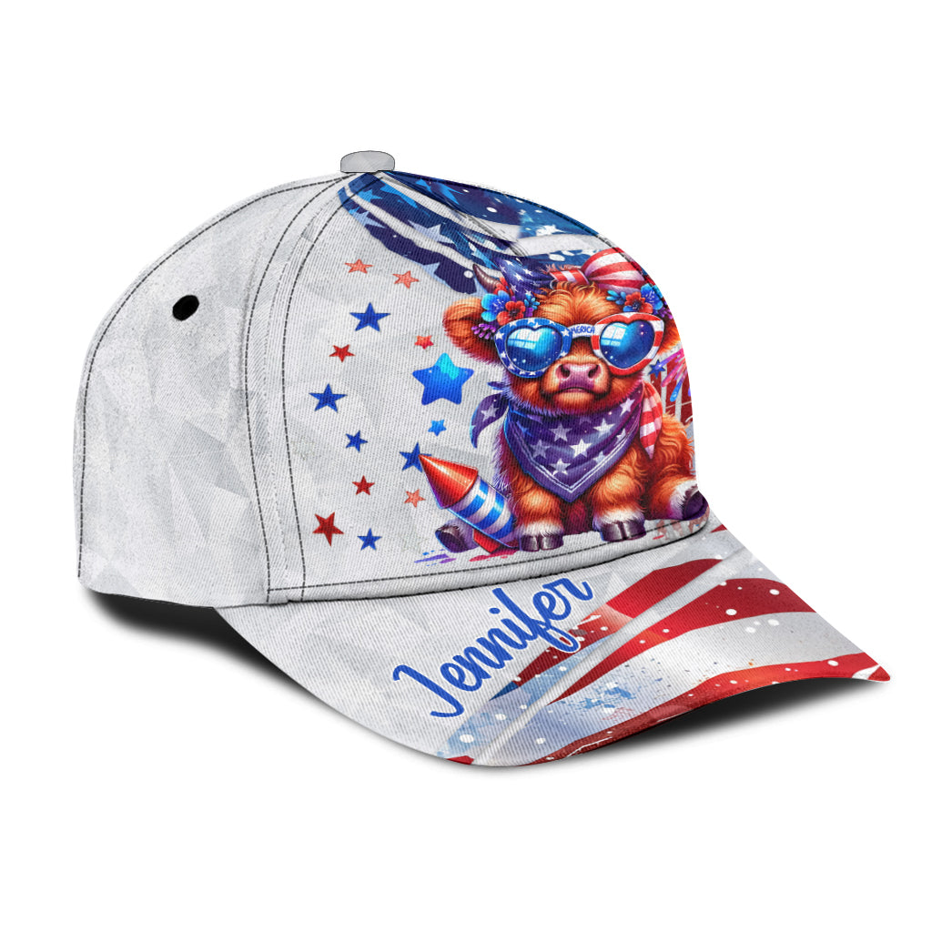 Casquette Highland Cow personnalisée du 4 juillet