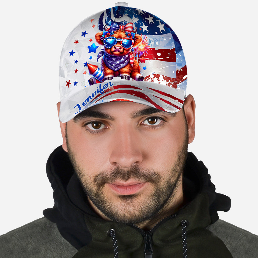 Casquette Highland Cow personnalisée du 4 juillet
