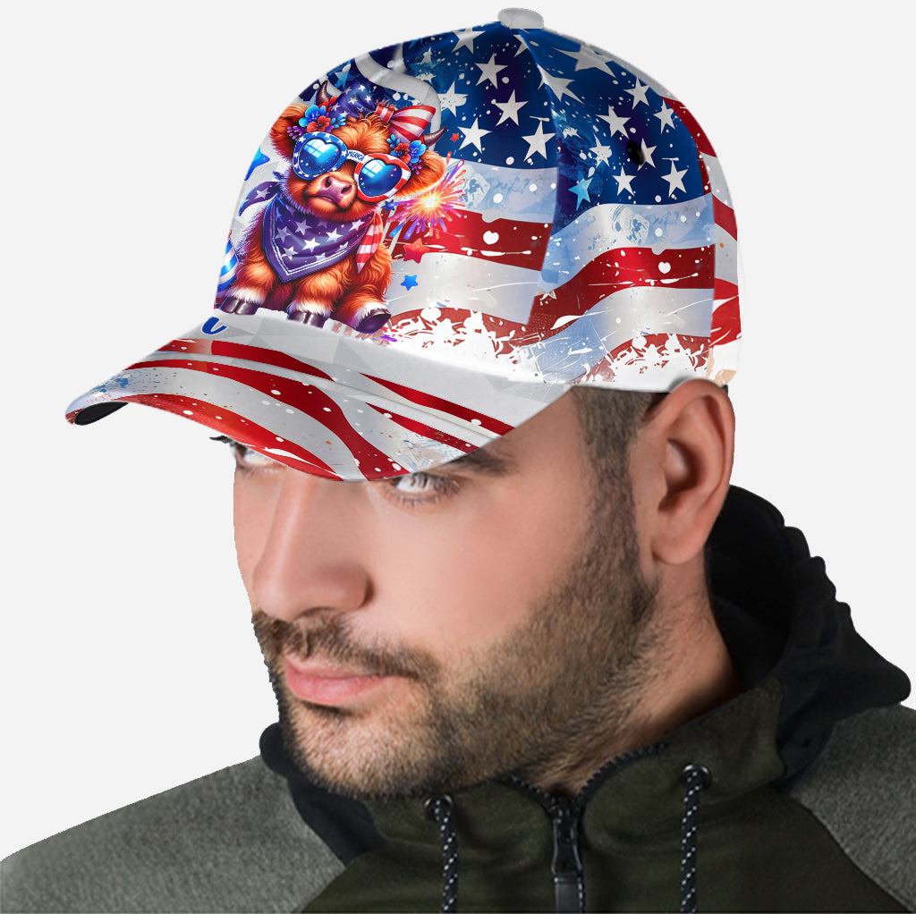 Casquette Highland Cow personnalisée du 4 juillet