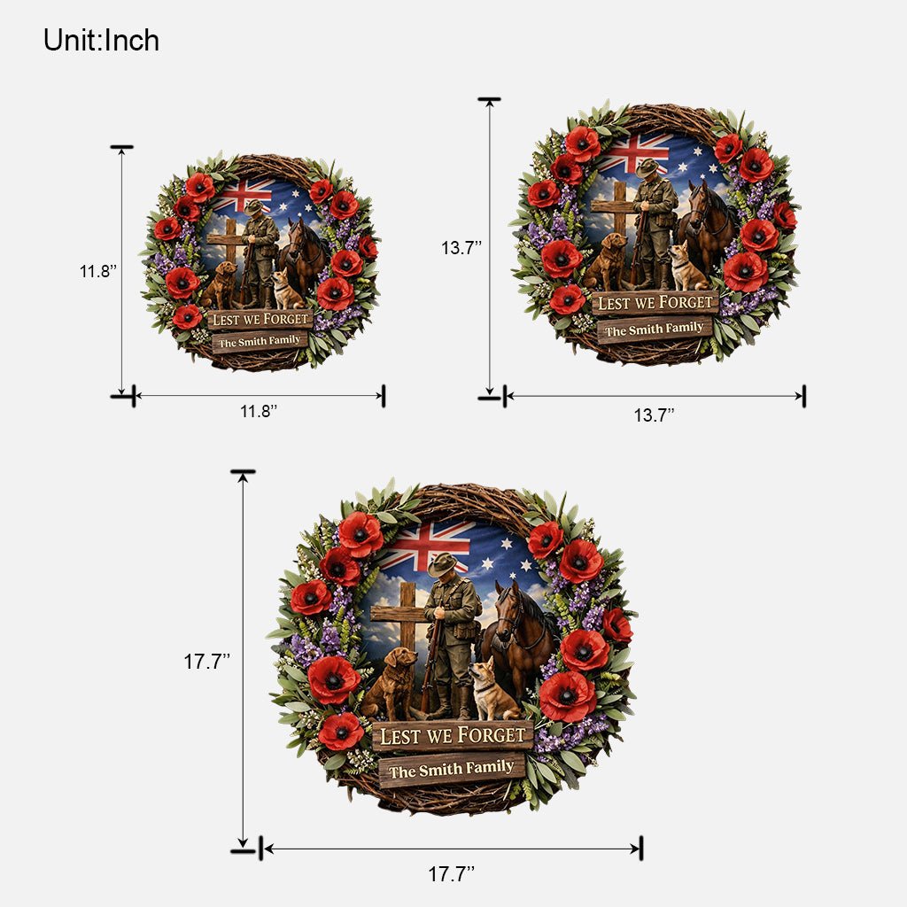 Lest We Forget, Anzac Day - Personalized Veteran Custom Shaped Wood Sign