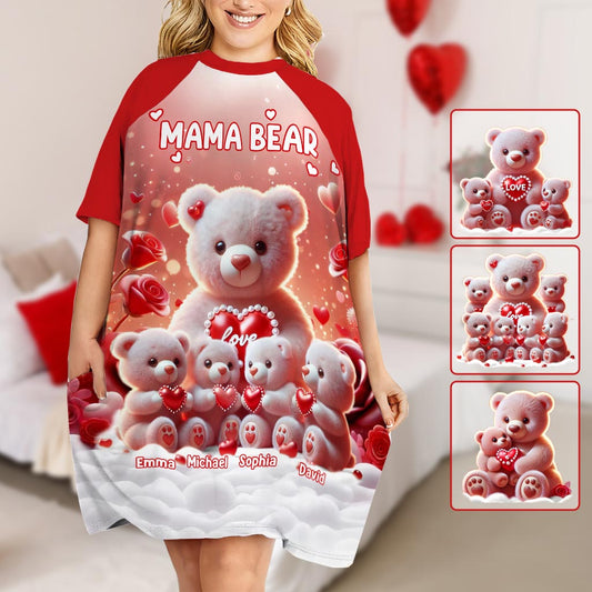 Maman Ours - Robe T-shirt de nuit personnalisée pour maman