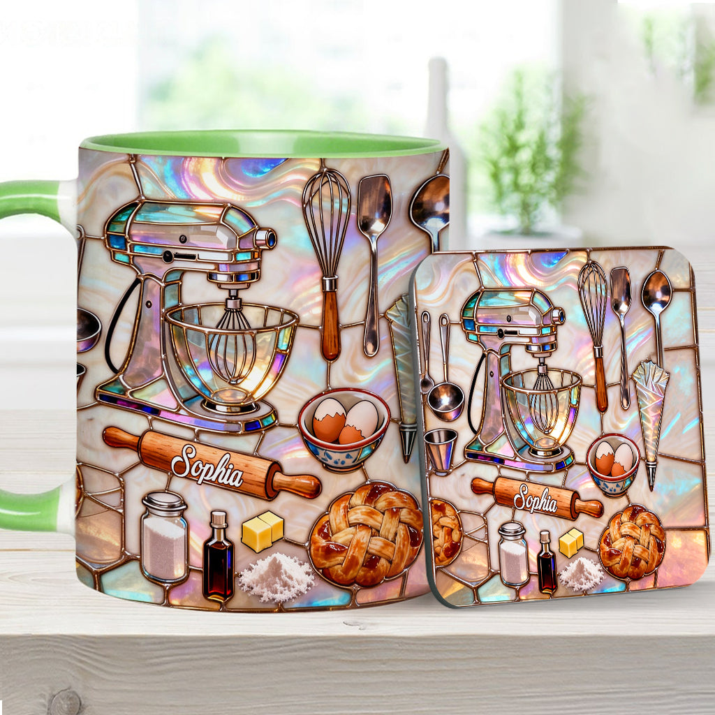 J'adore pâtisser - Mug et sous-verre personnalisés sur le thème de la pâtisserie