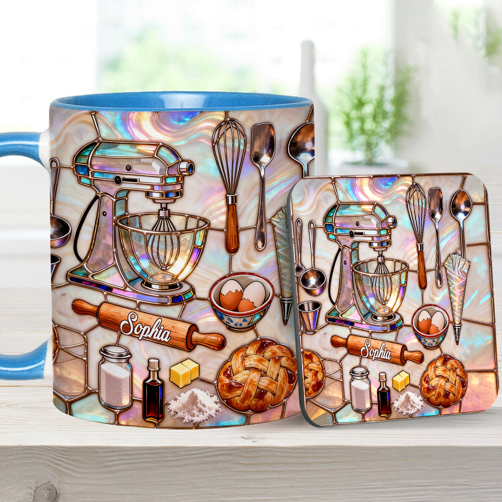 J'adore pâtisser - Mug et sous-verre personnalisés sur le thème de la pâtisserie