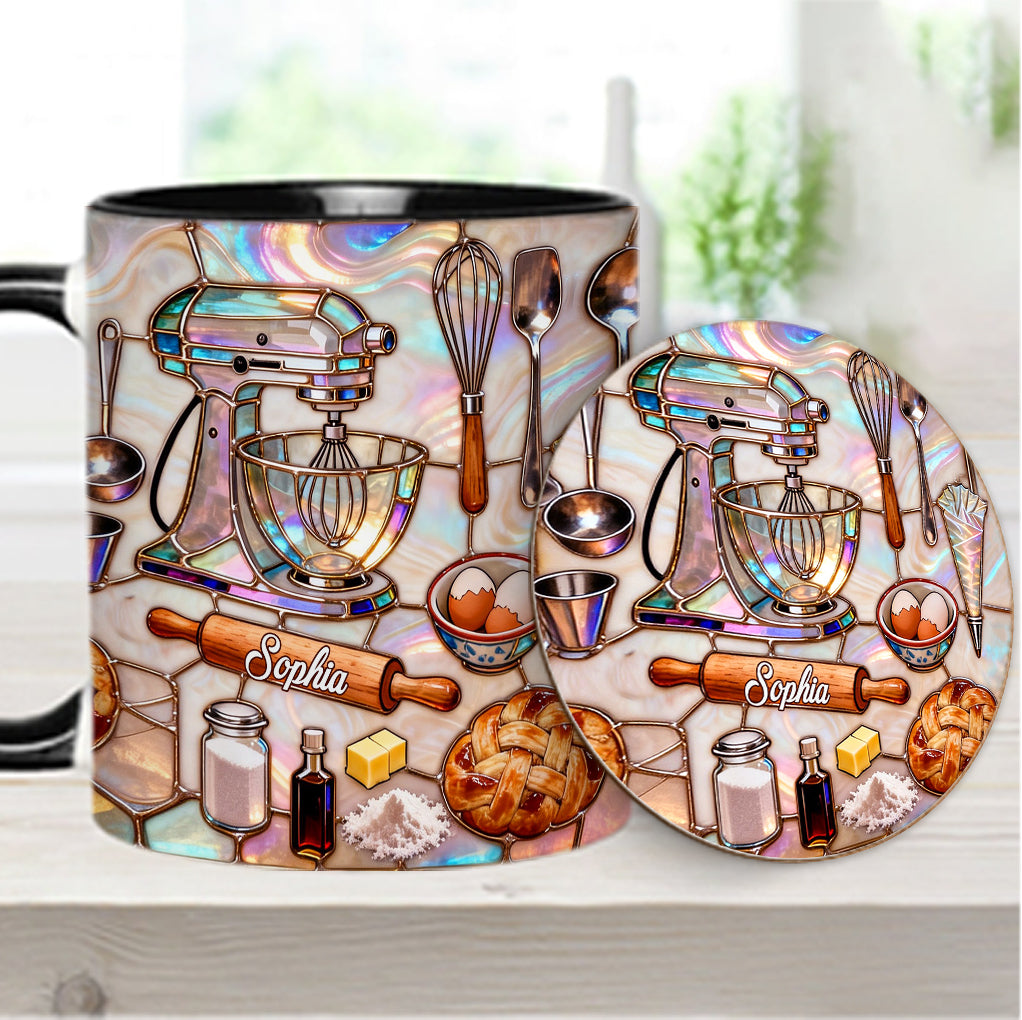 J'adore pâtisser - Mug et sous-verre personnalisés sur le thème de la pâtisserie