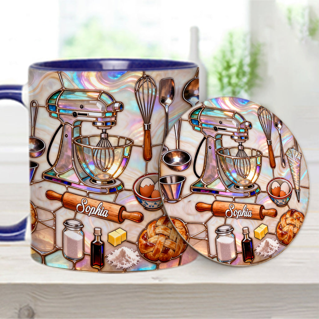 J'adore pâtisser - Mug et sous-verre personnalisés sur le thème de la pâtisserie