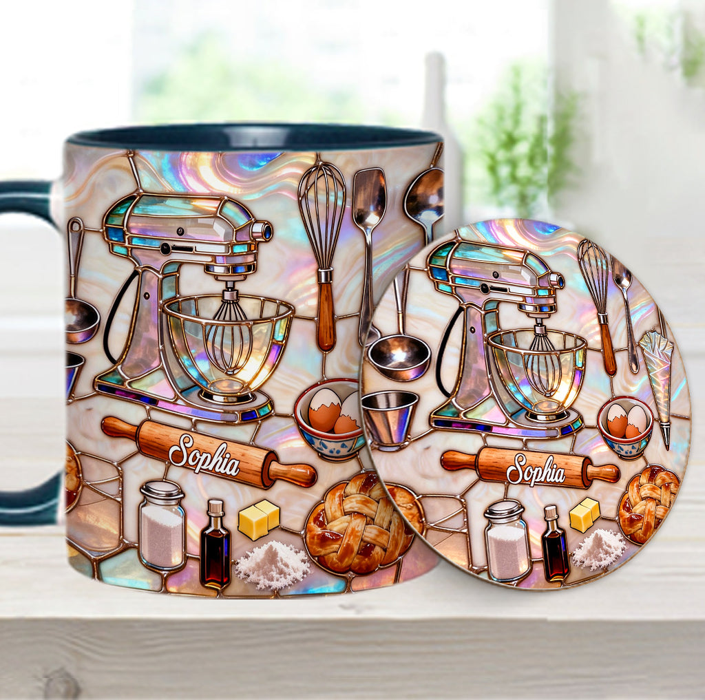 J'adore pâtisser - Mug et sous-verre personnalisés sur le thème de la pâtisserie